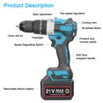 thumbnail image 3 of Graflsoa 21V Cordless Drill with Brushless Motor, 80Nm Torque, 20 Adjustable Torque Settings, 2-Speed + Variable Speed Control, LED Light, Side Handle, Reversible, Trigger Lock, Ideal for Home DIY, 3 of 6