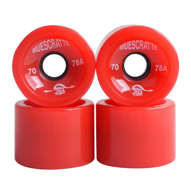 4 Pcs Roues de Planche à Roulettes 70 x 51 mm Ensemble de Roues de Longboard 78A Roue Coussin en PU pour Remplacement de Roue de Planche Longue