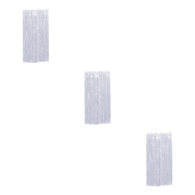 Decodeary Non-toxic Foil Curtain For Odorless Graduation Backdrop Anniversary Decorative Silver 3Set