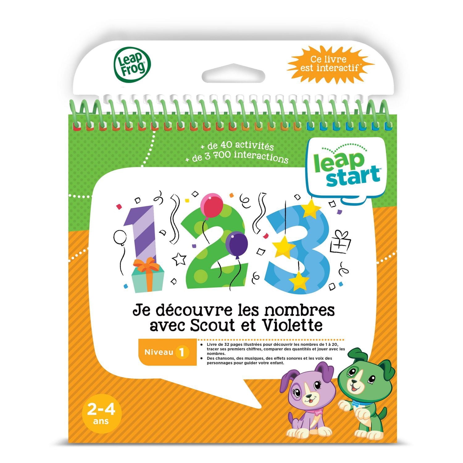 LeapFrog LeapStart 3D Livre éducatif (Niveau 1) Je Découvre les nombres avec Scout Et Violette - Les mathématiques - Version française