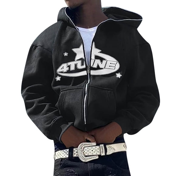 Rinsvye Mens and Womens Hooded Snowboard Hoodie Sweater European and American Oversize Hoodies Sweatshirt Men Plus Size Personality Trend Embroidery Casual Hip Hop Hooded Sweater Cardigan Coat