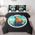 thumbnail image 1 of YST 7Pcs Capybara Comforter Set, Watercolor 3D Capybara, Polyester, Twin Size (1 Count), 1 of 5