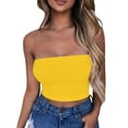 thumbnail image 2 of DPTALR Women's Solid Color Summer Casual Top Tube Top Strapless Blouse, 2 of 4