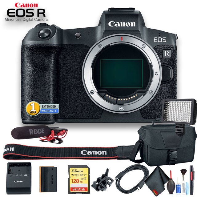 Canon Appareil Photo Numérique Sans Miroir Modèle Intl avec Sac, Batterie Supplémentaire, Micro Rode, Garantie Prolongée, Carte Mémoire 128 Go, Lumière LED et Plus (Modèle International)