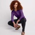 thumbnail image 3 of Hanes T-Shirt à Manches Longues Col Rond pour Femmes , Splendeur Violette - Petit, 3 of 6