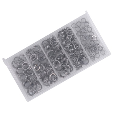 Anneaux de Pêche Divisés, 200 Pcs 5 Tailles Anneaux Doubles Lourds Fiabilité Exceptionnelle