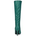 thumbnail image 4 of Unique Bargains Bottes Hauteur Genou à Talon Aiguille à Bout Pointu pour Femme Vert US 9, 4 of 7