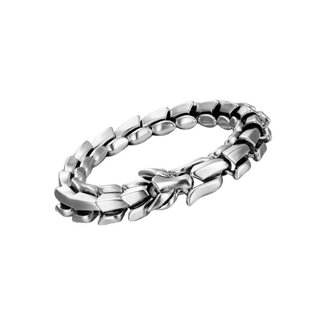 Gothic Punk Bracelet Titanium Steel Dragon Scale Punk Silver dragon Bangle Silver 9.05 inches
