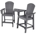 thumbnail image 5 of Gymax 2PCS HDPE Tall Adirondack Chair Barstools Connecting Tray Yard Footstool Gray, 5 of 5