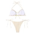 thumbnail image 2 of Ensembles de Bikini Deux Pièces pour Femmes, Haut Triangle à Dos Nu, Maillot de Bain String, 2 of 6