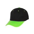 thumbnail image 1 of Two-Tone  Adjustable Baseball Cap, Black Lime, 1 of 2