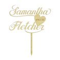 thumbnail image 1 of Custom Rustic Cake Topper| Wedding Cake Topper| Wooden Cake Topper| Names Cake Topper 7-8 Inches Wide, 1 of 3