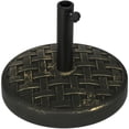 thumbnail image 1 of Outsunny 40lbs. Umbrella Base with Rattan Effect, Umbrella Stand, Bronze, 1 of 10