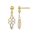 thumbnail image 1 of 10K Yellow and White Gold Polished Dangle Twist Earrings, 1 of 4