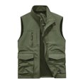 thumbnail image 1 of Jackets for Men Mens Work Clothes Jacket Solid Color Stand Collar Multiple Pockets Outdoor Sports Photography Leisure Coat, 1 of 1