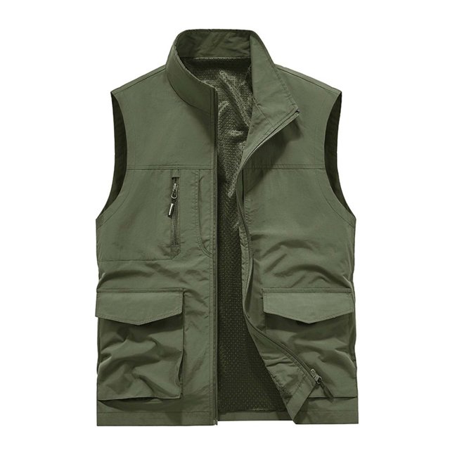 Jackets for Men Mens Work Clothes Jacket Solid Color Stand Collar Multiple Pockets Outdoor Sports Photography Leisure Coat