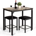 thumbnail image 1 of Costway 3 PCS Counter Height Dining Set Faux Marble Table 2 Chairs Kitchen Bar Furniture, 1 of 10