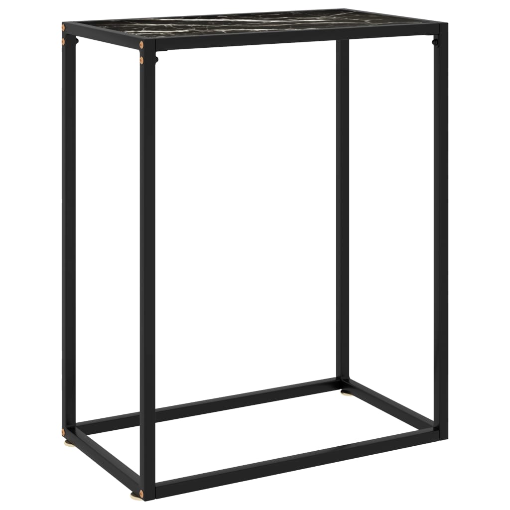 vidaXL Table Console Noire 60x35x75 cm Verre Trempé