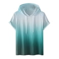 thumbnail image 1 of Besolor Mens Casual Hooded Tops Gradient Drawstring Short Sleeve Shirts Sports ness Pullover Summer Blouse, 1 of 4