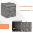 thumbnail image 3 of Costway 2PCS Patio Rattan Ottomans Seat Side Table Storage Box Footstool with Cushion Gray, 3 of 10