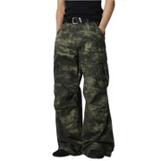 Pantalon de fret extérieur Camo Dye pour hommes avec plusieurs poches, taille droite Pantalons pour hommes Jeans Camouflage S