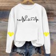 thumbnail image 2 of Timegard Crewneck Sweatshirt for Women Drop Shoulder Pullover Print Fall Winter Casual Loose Comfy Tops, 2 of 4