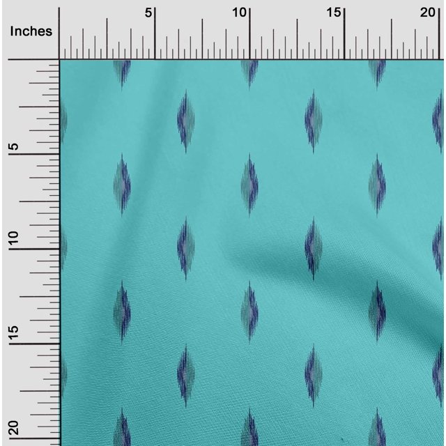 oneOone Tissu Coton Soie Tissu Imprimé Ikat Abstrait au Mètre 42 Pouces de Large