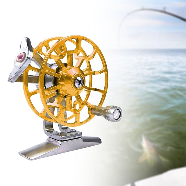 DYNWAVECA Moulinet de Pêche sur Glace Accessoires de Pêche multi-Usages Robuste Main Droite Alliage d'Aluminium pour Pêche en Rivière Pêche en Roche Pêche en Eau Salée Pêche de Plage