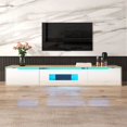 thumbnail image 4 of Deiokin 71" High-Gloss TV Stand with LED Lights, Modern Media Console with Hollow Doors, 16-Color RGB Lighting, 4 of 9