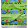 thumbnail image 1 of Soimoi Green Silk Fabric Monster Cartoon Print Sewing Fabric Yard 42 Inch Wide, 1 of 3