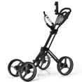 thumbnail image 1 of Gymax Chariot Pousse-Golf Pliant à 4 Roues avec Poignée Réglable Frein à Pied Gris, 1 of 10