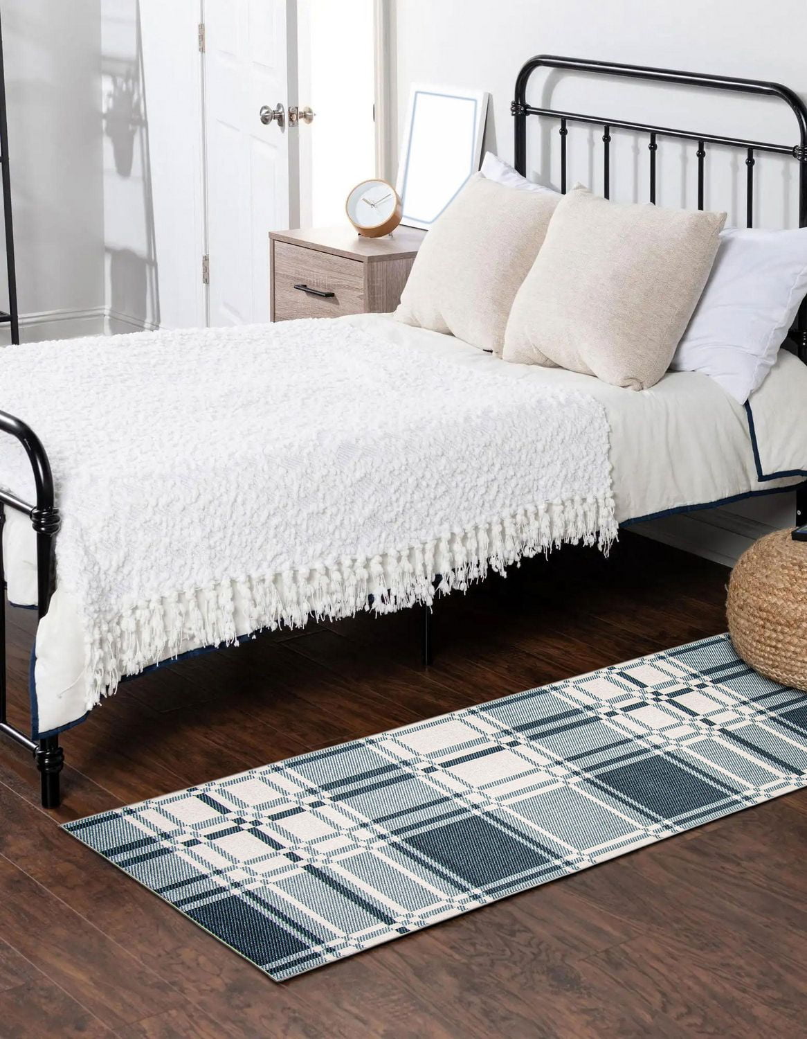 Tapis Lavable ECARPET à Carreaux pour Chambre, Salon, Chambre d'Enfant