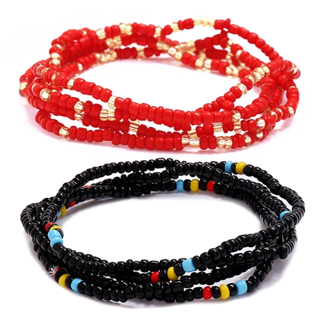 2 Pcs Chaîne à Perles pour Femmes, Chaîne de Corps à Perles Mode, Chaîne de Ventre pour la Plage