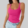 thumbnail image 2 of Débardeurs Côtelés à Bretelles Spaghetti pour Femmes, Encolure Dégagée, Coupe Ajustée, Camisole en Coton, Basique Sans Manches pour Superposition, 2 of 4