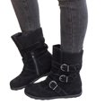 thumbnail image 4 of jsaierl Women Suede Round Toe Zipper Flat Pure Color Buckle Strap Keep Warm Snow Boots, 4 of 7