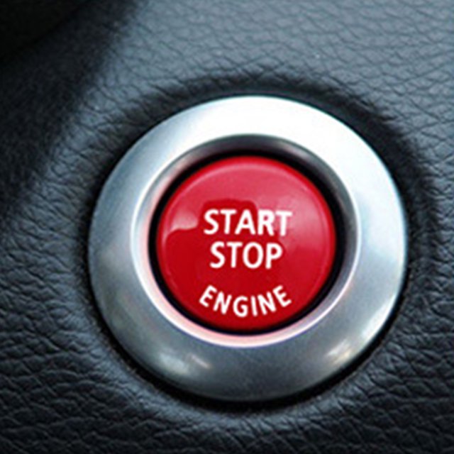 Baohd Car Start-stop Buttons High Fit Ignition Switch Small Replacing Switches Button Cover Stickers Fittings Repairing Shop Red Fwithout startstop