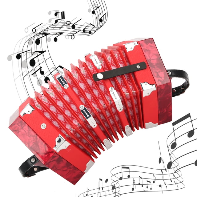 Filfeel Concertina Accordion, With Adjustable Hand Strap Concertina Instrument, Portable For Toddlers Children Beginner Adults