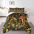thumbnail image 2 of Erosebridal Ensembles de Douillette Plantes de Jungle Format Grand Lit, Douillettes et Couettes Bohèmes à Champignons, Déco Florale Rétro, Réversible 3 Pcs, 2 of 8