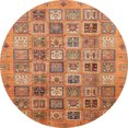 thumbnail image 1 of Ahgly Company Tapis d'Intérieur Ronds Abstraits Orange Tapis de Zone Abstraits, 4 Pieds Rond, 1 of 6