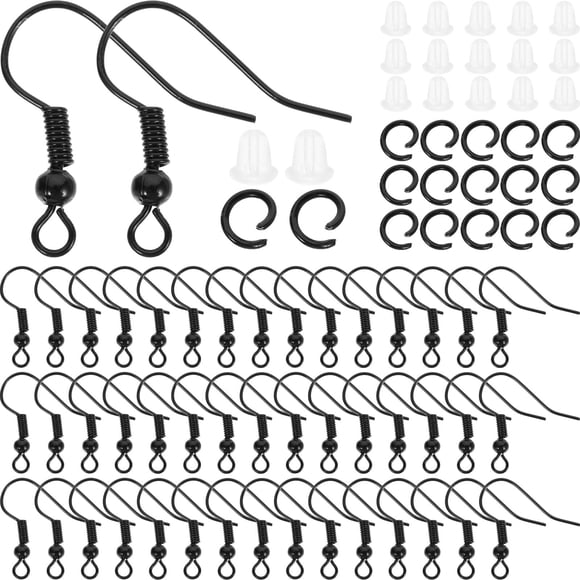 Miangastore 600 Pcs de Fournitures pour Fabrication de Boucles d'Oreilles Dos de Boucles d'Oreilles Métal Noir pour Bricolage Bijoux