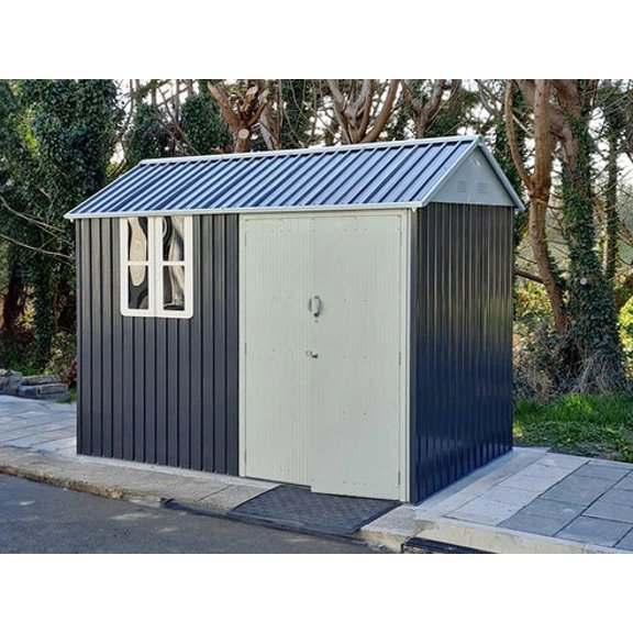 Relyard 10x6 Metal Cottage Garden Shed with Window (1700 Series) 5'-9" Door Height