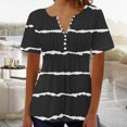 thumbnail image 1 of Blouses for Women Womens Printed V-neck Button Up Short Seeved Top, 1 of 1