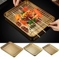 thumbnail image 1 of 1 Ensemble de Moules de Cuisson en Acier Inoxydable Plateau Rectangulaire Plateau de Rangement pour Aliments Assiettes d'Apéritif Fond Plat Moule de Cuisson Grille de Refroidissement Égouttoir pour Plats de Cuisson Fournitures de Cuisine Grille Ménagère Cuisson, 1 of 9