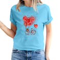 thumbnail image 2 of Meichang Chemises pour Femmes Joyeuse Saint-Valentin Hauts T-Shirts Graphiques Cœur en Bonbon Hauts Col Rond Coupe Ample Manches Courtes T-Shirts Saint-Valentin pour Femmes, 2 of 5