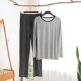 thumbnail image 1 of RKSTN Ensemble de Pyjama pour Homme Ensembles de Pyjamas à la Mode Automne Détente Col Rond Manches Longues Chandail Ensembles de Pjs Confortable 2 Pcs Décontracté Tenue d'Intérieur d'Hiver, 1 of 3