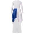 thumbnail image 4 of inlzdz Tenues de Danse Métalliques pour Filles Robe de Culte à Manches Longues avec Pantalon Ensemble pour Performance de Choeur Bleu 6, 4 of 7