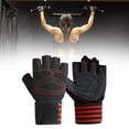 thumbnail image 1 of Quzzie Workout Gloves Exercise Gloves Non Slip Half Finger Weight Lifting Gloves Gym Gloves Full Palm Protection Polyester Lightweight Sturdy Suitable for Tr M Red, 1 of 8