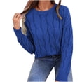 thumbnail image 2 of Cameland Chandail pour Femme Mode pour Femme et Hiver Décontracté à Boutons Col Rond Manche Chandail Uni Hauts Blouse, 2 of 9