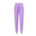 thumbnail image 4 of FRSASU Ensemble de Sarraus pour Femmes Manches Courtes Col Rond Hauts et Pantalons de Jogging à Cordon Ensembles de Sarraus avec Poches Violet TG(TG), 4 of 5