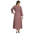 thumbnail image 4 of Bimba Robe Maxi Imprimée pour Femmes, Patte de Boutonnage avant, Robe Ethnique, Robes Décontractées en Rayonne, 4 of 7